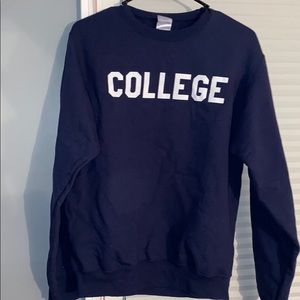 College crewneck sweatshirt
